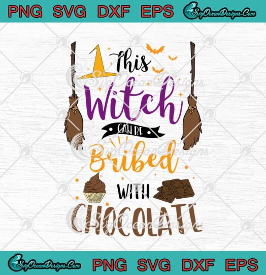 This Witch Can Be Bribed With Chocolate Funny Halloween svg cricut