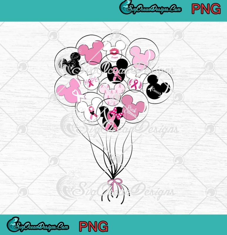 Balloon Mickey Mouse Disney Hope Pink Breast Cancer Awareness PNG ...