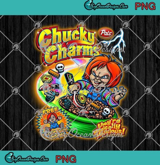 Chucky Charms Horror Movie Cereal Parody PNG Funny Halloween PNG Digital Download