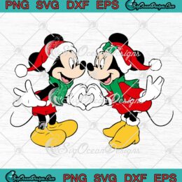 Disney Christmas Mickey And Minnie Mouse Love Merry Xmas SVG Cricut