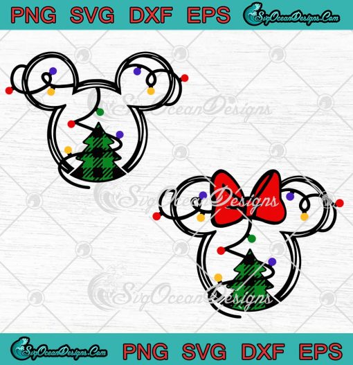 Disney Mickey And Minnie Mouse Christmas Lights Merry Xmas SVG Cricut