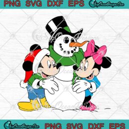 Disney Winter Season Snowman Mickey And Minnie Mouse SVG Merry Christmas SVG Cricut