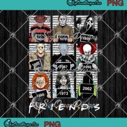 Friends Scary Halloween Horror Characters PNG Scary Movie Characters Collage PNG Digital Download