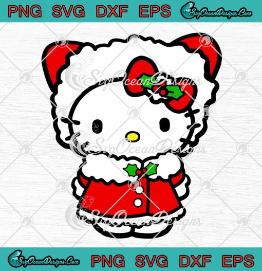 Hello Kitty Christmas Merry Xmas SVG Christmas Holiday Gift SVG Cricut