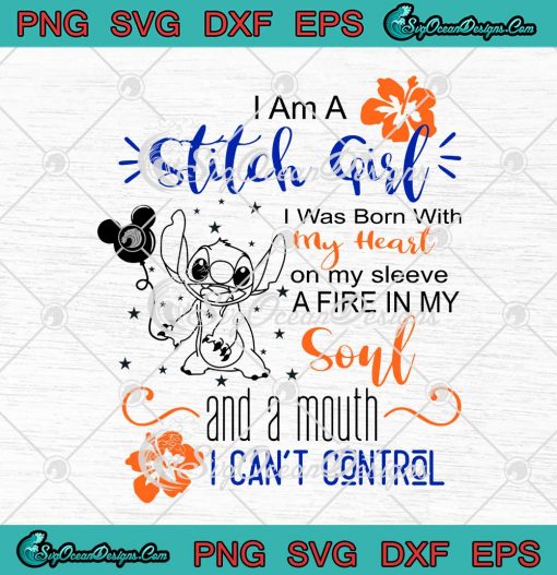 I Am A Stitch Girl SVG I Was Born With My Heart On My Sleeve SVG Cricut