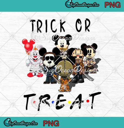 Mickey Mouse Cosplay Horror Characters Chibi PNG Trick Or Treat Friends Halloween PNG