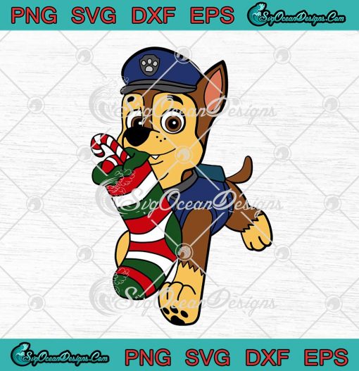 Paw Patrol Chase Santa SVG Paw Patrol Merry Christmas SVG Cricut