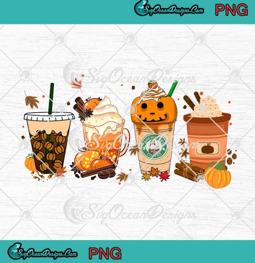 Pumpkin Spice Coffee SVG Pumpkin Latte Halloween Thanksgiving Christmas PNG
