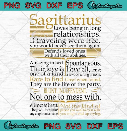 Sagittarius Loves Being In Long Relationships SVG Cricut