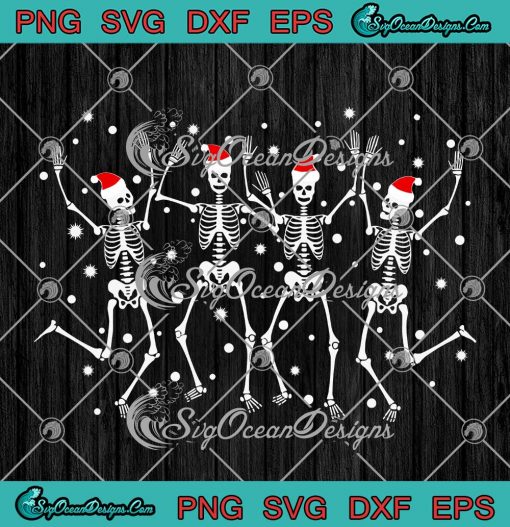 Santa Skeleton Dancing SVG Funny Christmas Xmas Holiday SVG Cricut