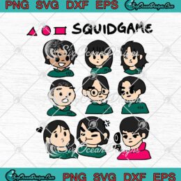 Squid Game Team Chibi SVG Squid Game People Korean Drama SVG Cricut