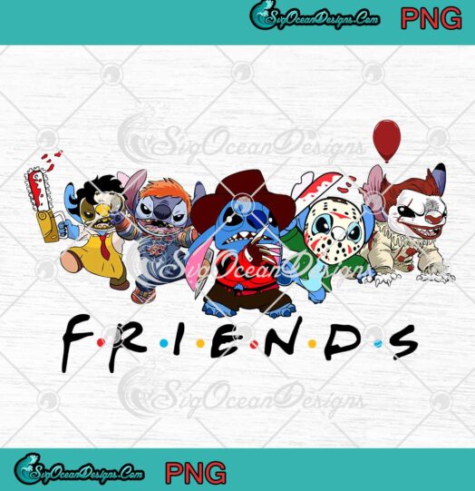 Stitch Friends Horror Movie Characters Halloween PNG