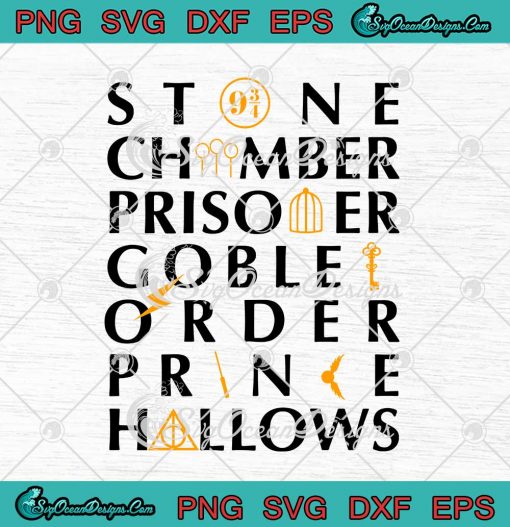 Stone Chamber Prisoner Goblet Order Prince Hallows Harry Potter SVG Cricut File