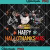 Chickens Happy Hallothanksmas PNG Halloween Thanksgiving Christmas Gift PNG