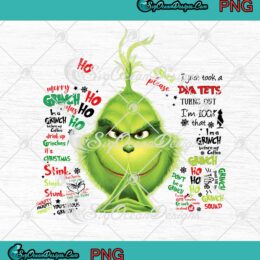 Basic Grinch Stanley Tumbler And Bag SVG, Santa Grinch Christmas