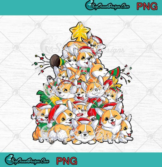 Corgi Christmas Tree Dog Santa Merry Corgmas PNG Dog Lover Xmas Gifts PNG