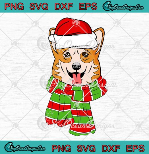 Corgi Pajama Santa Hat Christmas Dog SVG Christmas Decorations SVG Cricut