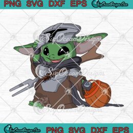 Cute Baby Yoda The Mandalorian Pumpkin Lantern Halloween SVG Cricut