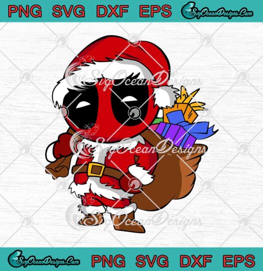 Deadpool Santa Chibi Marvel Cartoon SVG Superhero Christmas Gift SVG Cricut