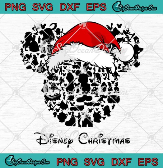 Disney Characters Mickey Head Disney Christmas SVG Mickey Santa Hat Merry Christmas SVG Cricut