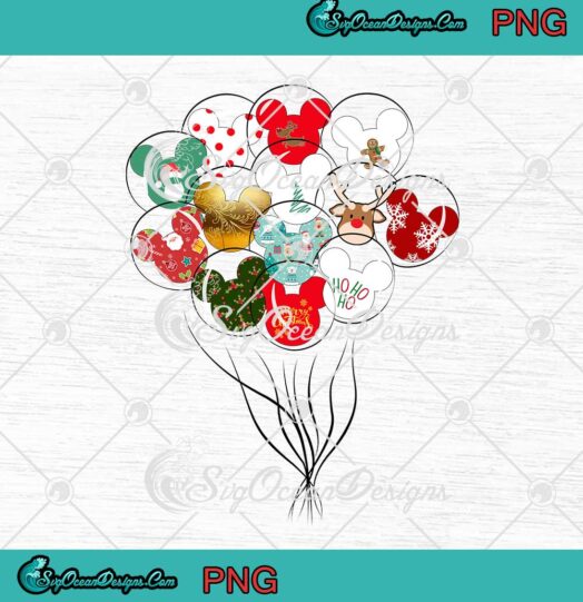 Disney Mickey Mouse Christmas Balloon PNG Cute Xmas Gift PNG Digital Download