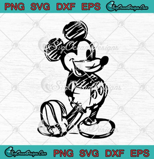 Disney Mickey Mouse Sketch Portrait Mickey Lover Gift SVG Cricut
