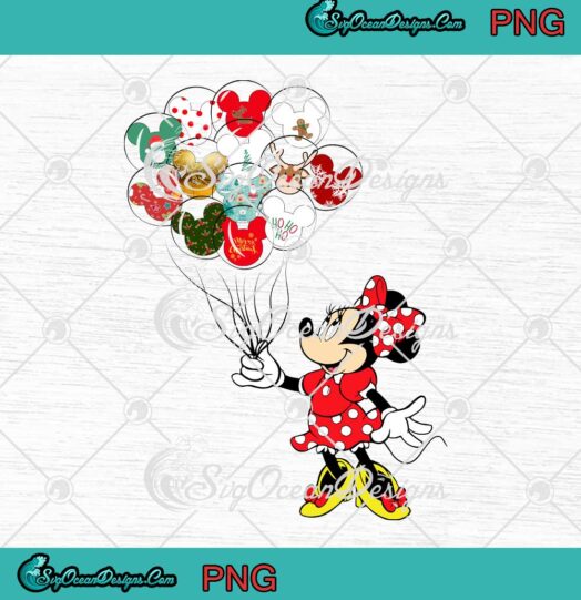 Disney Minnie Mouse Christmas Balloon PNG Minnie Merry Xmas Gift PNG