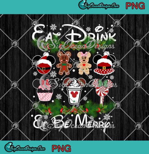 Disney Snacks Eat Drink And Be Merry Christmas Xmas Gift PNG JPG