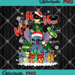 Disney Stitch Santa Hat Ho Ho Ho Christmas Xmas Day PNG Digital Download