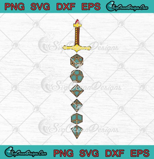 DnD Dice Sword Dungeons And Dragons Game SVG Cricut
