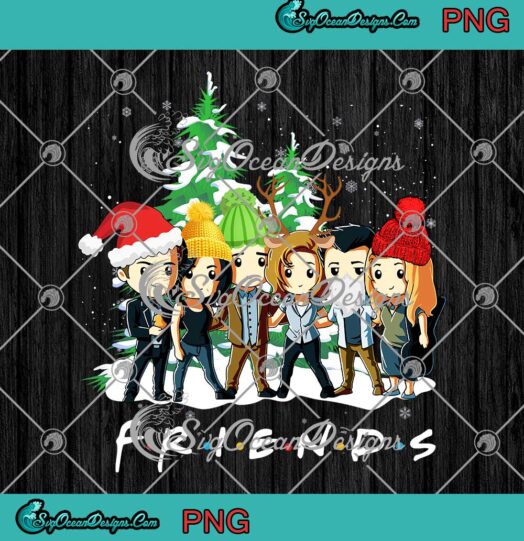 Friends Supernatural Characters Chibi PNG Friends TV Show Merry Christmas 2021 PNG