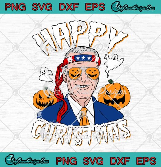 Happy Christmas Halloween SVG Jokes Pumpkin Boo Funny Joe Biden SVG Cricut