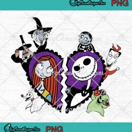 Jack Skellington And Sally Heart PNG Nightmare Before Christmas Valentine's Day PNG Digital Download