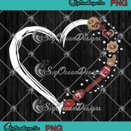 Love San Francisco 49Ers Football Heart PNG Gift For Football Fan PNG