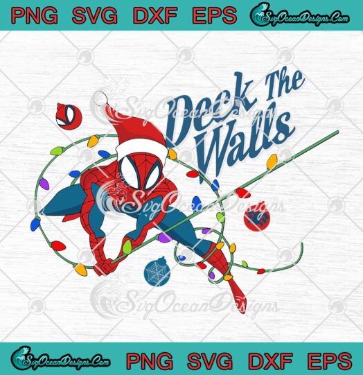 Marvel Spider-Man Santa Hat Deck The Walls SVG Avengers Christmas Holiday SVG Cricut
