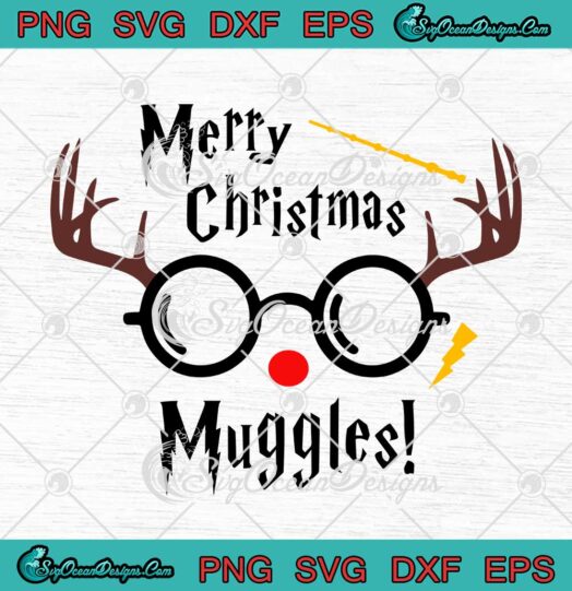 Merry Christmas Muggles SVG Harry Potter Christmas SVG Universal Studios Christmas Family SVG Cricut
