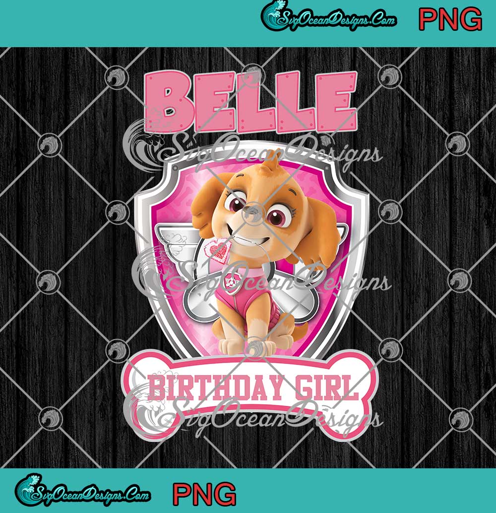 Paw Patrol Skye Birthday Belle Birthday Girl PNG JPG Digital Download ...