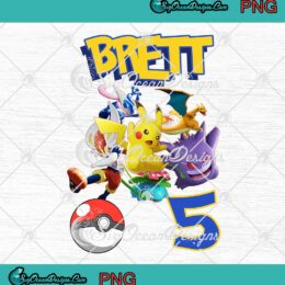 Colorful Pokemon Birthday Boy digital design featuring Pokemon characters, ideal for crafts.