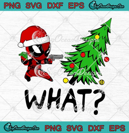 Santa Deadpool Gun What Christmas Tree SVG Merry Xmas Day SVG Cricut