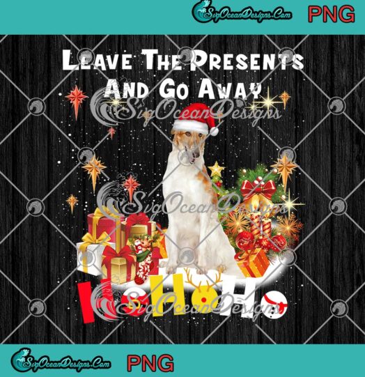 Santa Dog Leave The Presents And Go Away Ho Ho Ho Merry Christmas PNG
