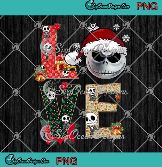Santa Jack Skellington Love Merry Christmas PNG JPG Digital Download
