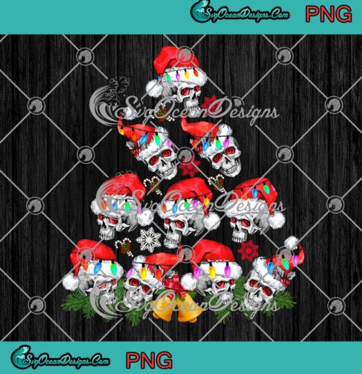Santa Skull Christmas Tree PNG Funny Christmas Gift Merry Xmas PNG