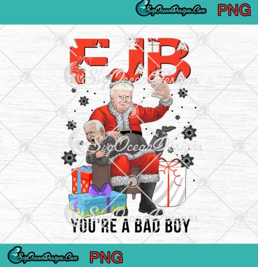 Santa Trump Spanking Joe Biden FJB Youre A Bad Boy Christmas PNG