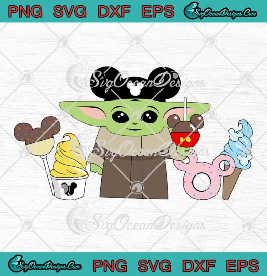 Star Wars Baby Yoda Mickey Holding Ice Cream Mickey Mouse SVG Cricut