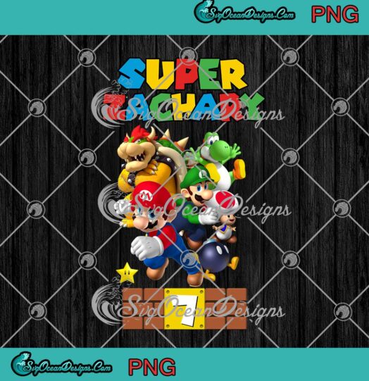 Super Zachary Super Mario Happy Birthday Gift PNG JPG Digital Download