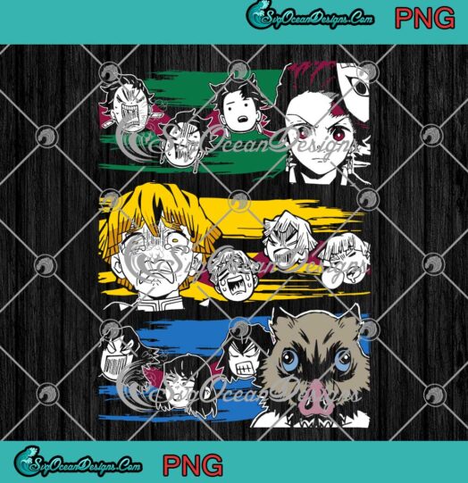 Anime Demon Slayer Members Graphic PNG Kimetsu no Yaiba Manga PNG JPG Digital Download