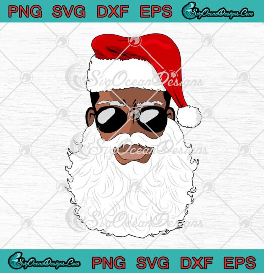 Black Santa Claus Christmas African American Proud Xmas SVG Santa Afro Christmas SVG Cricut