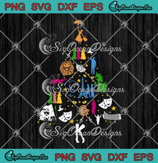 Broadway Musical Theatre Christmas Tree Funny SVG Broadway Ugly Christmas SVG Cricut