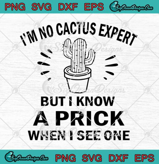 Cactus Im No Cactus Expert But I Know A Prick When I See One Plant Lovers SVG PNG Cricut File