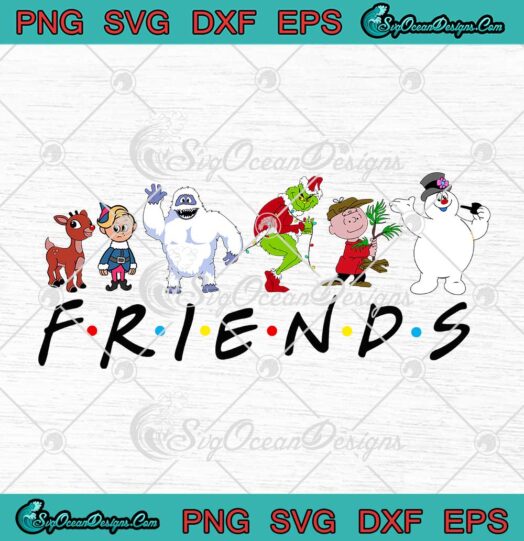 Christmas Friends Christmas Cartoon Characters Chibi Merry Xmas SVG Cricut